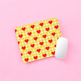 Red Heart Gult Gingham Valentine Day Musmatta