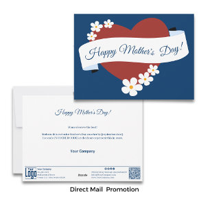 Red Heart Happy Mother's Day Banner Presentkort Julkort