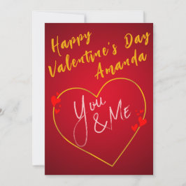 Red Heart Happy Valentine Day Card Inbjudningar