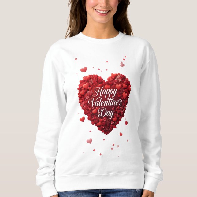 Red Heart Happy Valentine’s Day Romantic Gift T Shirt (Framsida)
