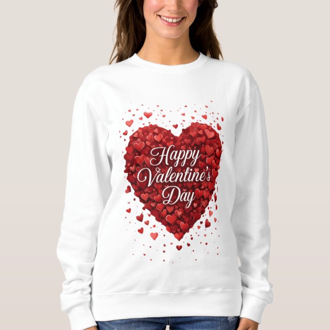 Red Heart Happy Valentine’s Day Romantic Gift T Shirt (Framsida)
