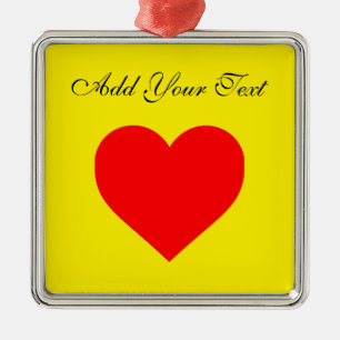 Red Heart Heat Personlig Julgransprydnad Metall