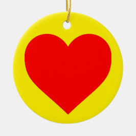 Red Heart Heat Pop Art Julgransprydnad Keramik