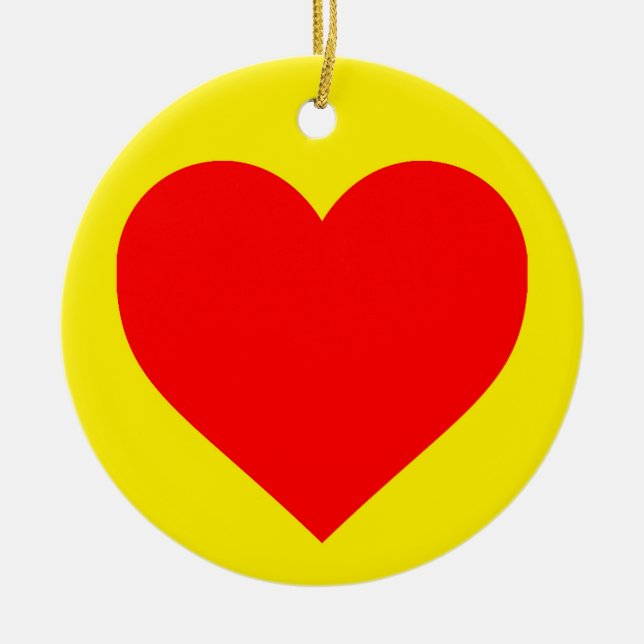 Red Heart Heat Pop Art Julgransprydnad Keramik (Framsidan)
