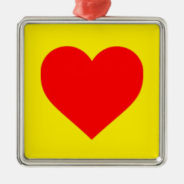 Red Heart Heat Pop Art Julgransprydnad Metall