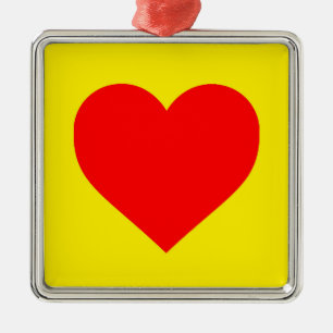 Red Heart Heat Pop Art Julgransprydnad Metall