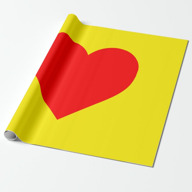 Red Heart Heat Pop Art Presentpapper (Utrullad)