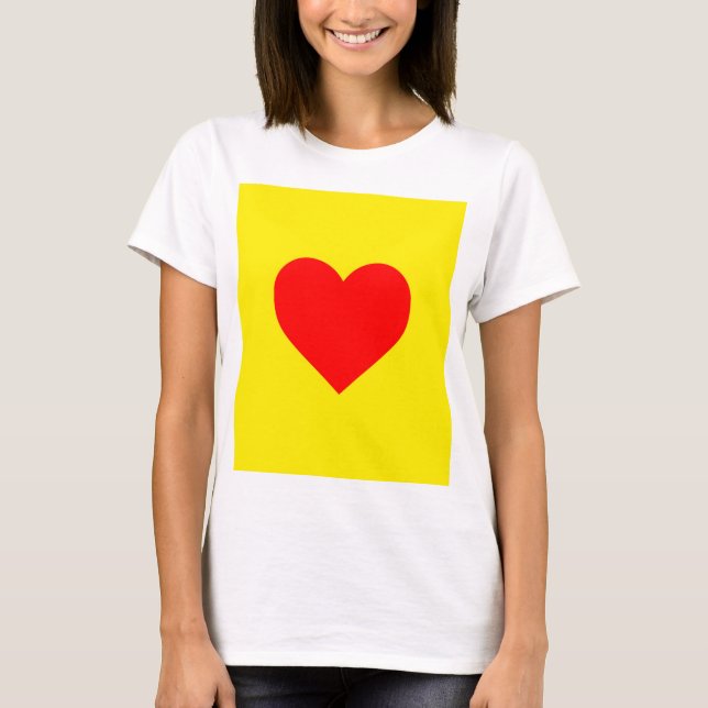 Red Heart Heat Pop Art T Shirt (Framsida)
