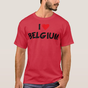 Red Heart Helgdag Belgien I Kärlek Belgien T Shirt