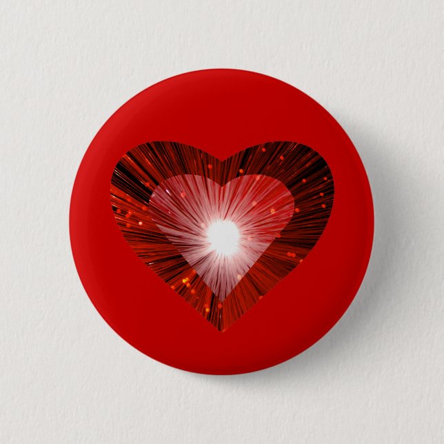 Red Heart 'hjärt'-knapp badge rött Knapp (Framsida)