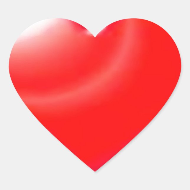 Red Heart Hjärtformat Klistermärke (Framsida)