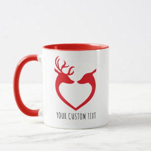 Red Heart Hjort, par Personliger Alla hjärtans dag Mugg