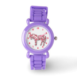 Red Heart Horse Pony Watch Armbandsur