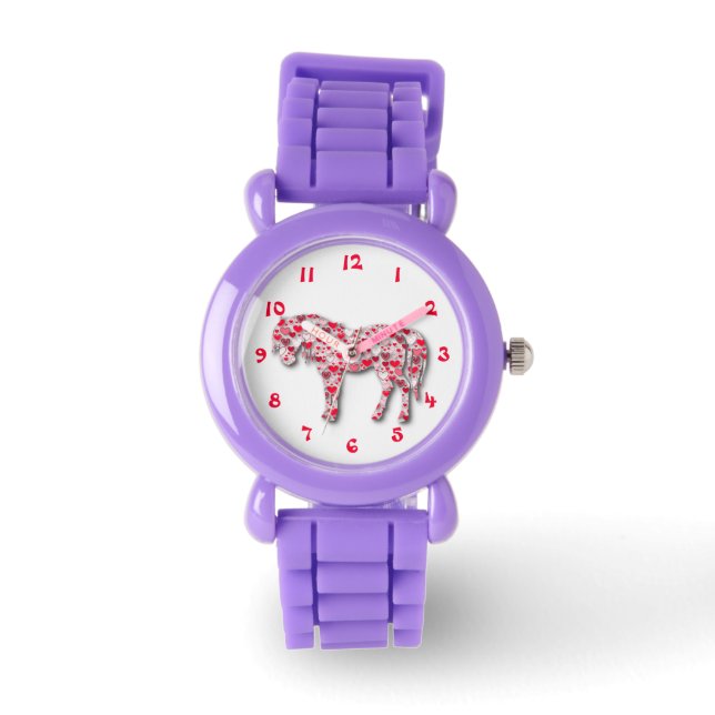 Red Heart Horse Pony Watch Armbandsur (Framsida)