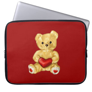 Red Heart HypNotification Cute Nalle Laptop Sleeve