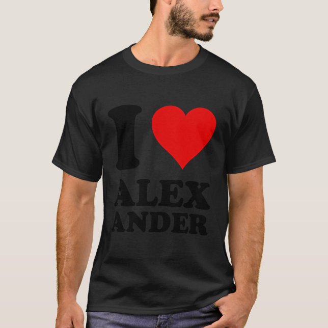 Red Heart I Kärlek Alexander T Shirt (Framsida)
