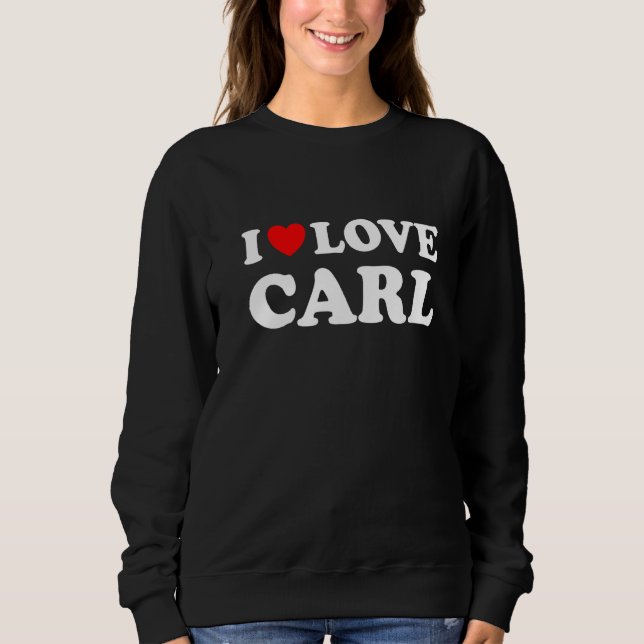 Red Heart I Kärlek Carl T Shirt (Framsida)