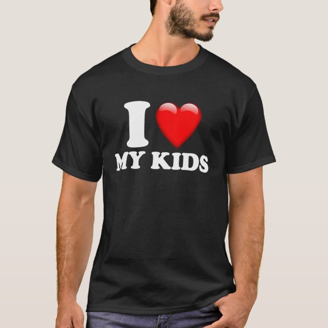 Red Heart I Kärlek Mina barn T Shirt (Framsida)