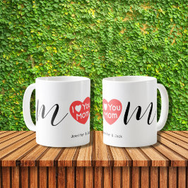 Red Heart I Kärlek You Mamma Mors dag Kaffemugg