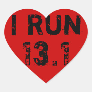 Red Heart I Springa 13.1 Sticker Hjärtformat Klistermärke