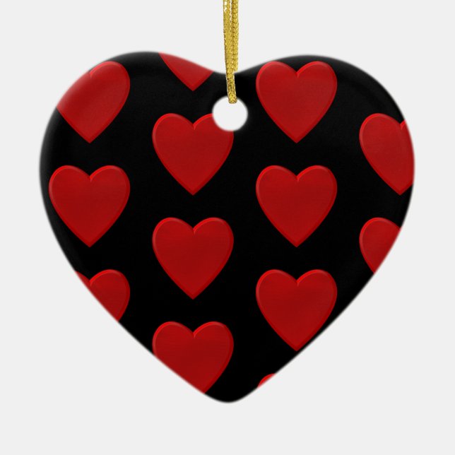 Red Heart Julgransprydnad Keramik (Framsidan)