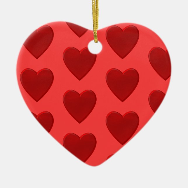 Red Heart Julgransprydnad Keramik (Framsidan)