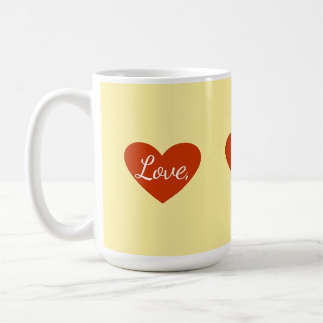 Red Heart Kärlek Anpassade Kaffemugg (Vänster)