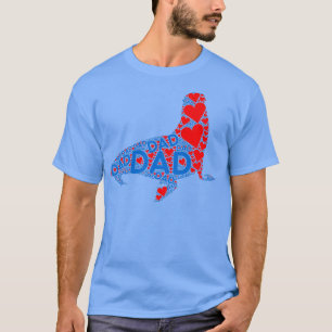 Red Heart Kärlek Blue Pappa Cute Seal pappa Far T Shirt