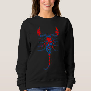 Red Heart Kärlek Blue Pappa Insekt Scorpion Tjock T Shirt