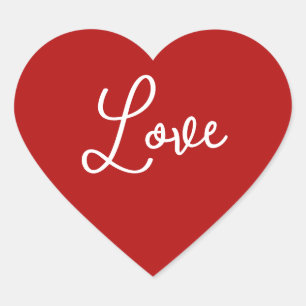Red Heart KÄRLEK för Alla hjärtans Hjärtformat Klistermärke