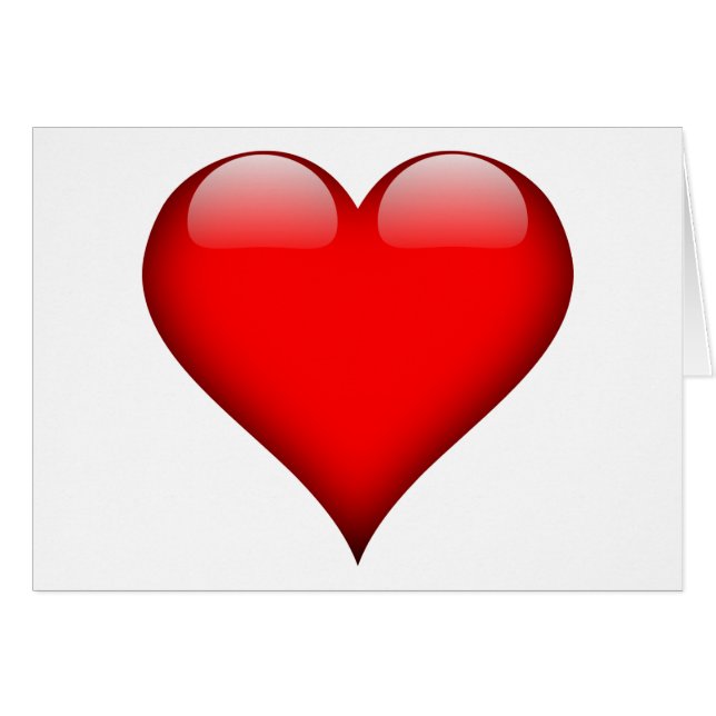 Red Heart Kärlek Hälsningskort (Framsidan Horizontal)