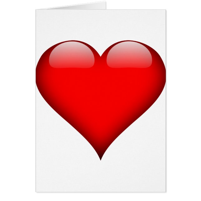 Red Heart Kärlek Hälsningskort (Framsidan)