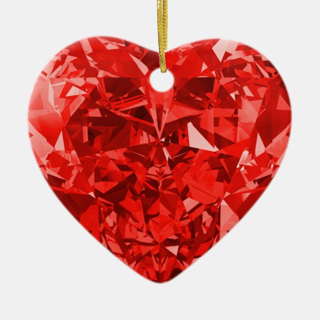Red Heart Kärlek Julgransprydnad Keramik (Framsidan)