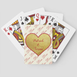 Red Heart Kärlek Namn Elegant Modern Valentines da Casinokort