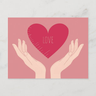 Red Heart kärlek romantic Valentine Day Helg Vykort