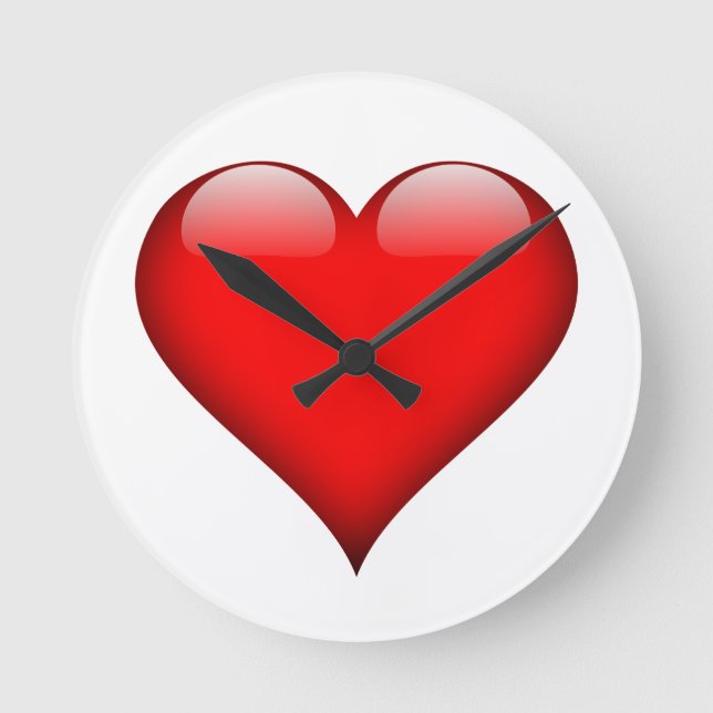 Red Heart Kärlek Rund Klocka (Framsida)