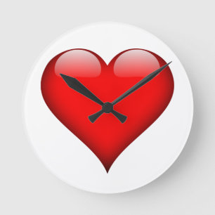 Red Heart Kärlek Rund Klocka