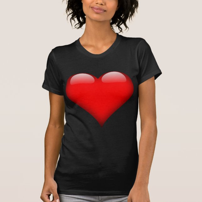 Red Heart Kärlek T Shirt (Framsida)