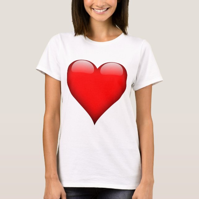 Red Heart Kärlek T-shirt (Framsida)