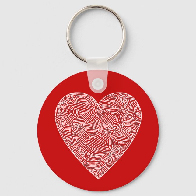 Red Heart Keychain Nyckelring (Framsida)
