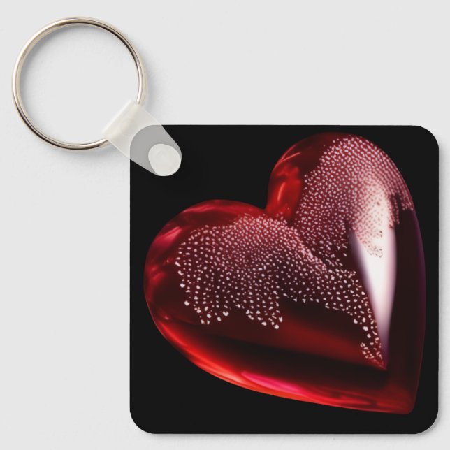 Red Heart Keychain Nyckelring (Framsida)