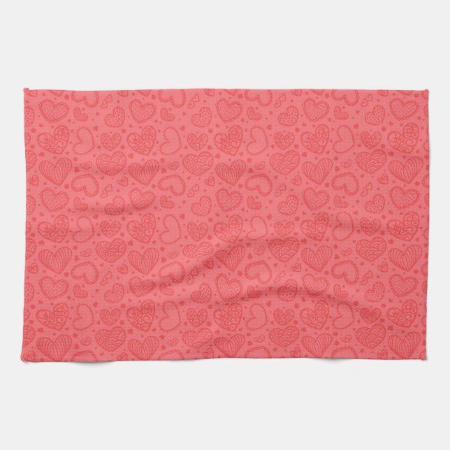 Red Heart Kitchen Towel Kökshandduk (Horisontell)