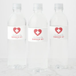 Red Heart Kor Hangover Kit Vattenflaska Labels Etikett