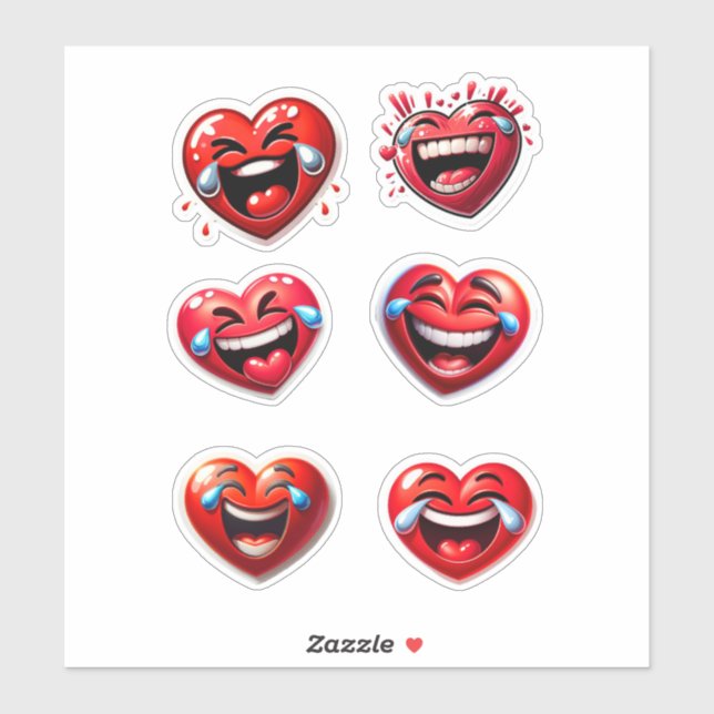 Red Heart Laughing Klistermärken (Ark)