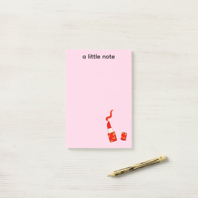 Red Heart Lipstick Pop Art Design Post-it Block (På skrivbordet)