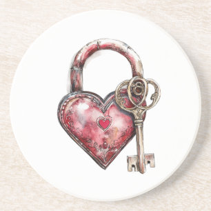 Red Heart Lock & Nyckel Underlägg