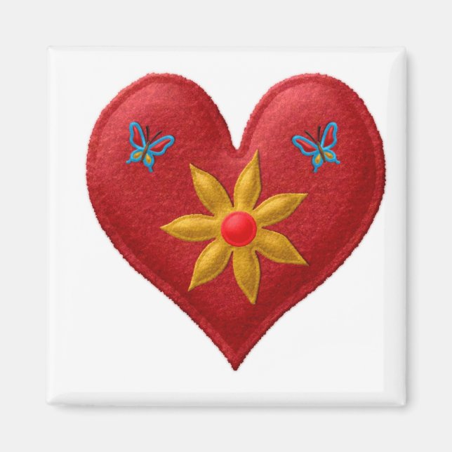 RED HEART Locker Magnets, kylskåp Magnet (Framsidan)