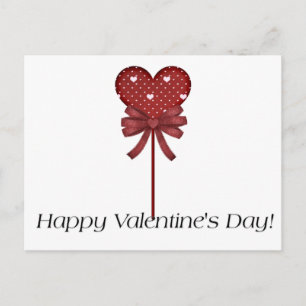 Red Heart Lollipop Grattis Alla hjärtans dag-vykor Helg Vykort