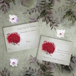 Red Heart Löv Träd Bord Place Cards Placeringskort