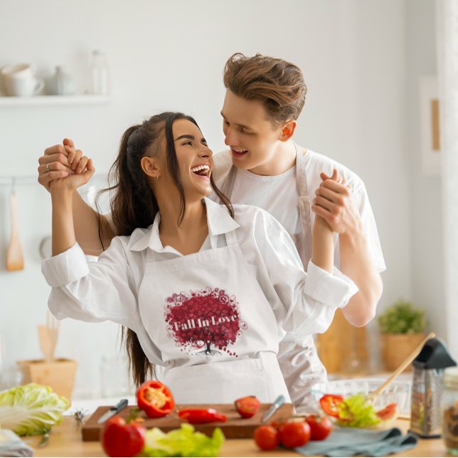 Red Heart Löv Träd Bröllop Förkläde (Skapare uppladdad)